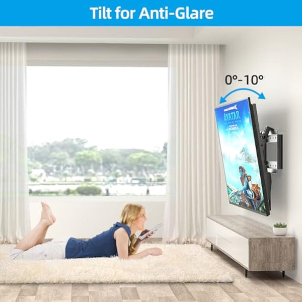 HOME VISION Heavy Duty Tilt TV Wall Mount Bracket for 32-85 Inch Flat/Curved TVs, 75KG/165LBS Capacity, Max VESA 600x400mm, Low Profile, Universal, Fits Most 40 43 50 55 65 70 75+ Inch Monitor, HV9601