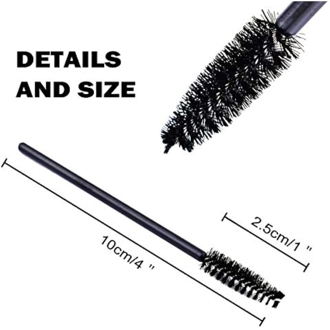 50 PCS Disposable Eyelash Brushes Mascara Wands Eye Lash Eyebrow Applicator Cosmetic Makeup Brush Tool Kits (black)
