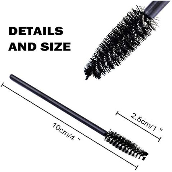 50 PCS Disposable Eyelash Brushes Mascara Wands Eye Lash Eyebrow Applicator Cosmetic Makeup Brush Tool Kits (black)