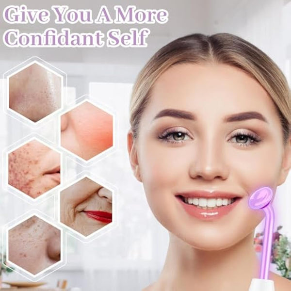 High Frequency Wand - TUMAKOU Portable Argon Light Therapy High Frequency Facial Skin Tightening Wand Machine for Acne,Wrinkle,Anti Aging,Hair - with 4 Violet Glass Tubes