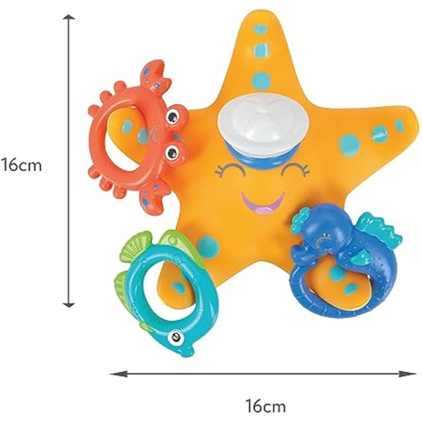 Nuby Starfish Hoopla Floating Bath Toy – Includes 3 Throwing Rings | BPA Free | Suitable for Ages 18 Months Plus