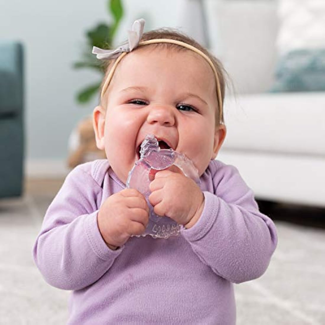 INFANTINO White Crystal Clear 3 Stage Teether Set - 3 Soft-Textured teethers for Sensory Exploration and Teething Relief, Silicone Free from BPA, PVC, Dyes and phthalates