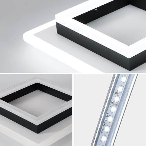 DELIPOP Square LED Ceiling Light, 30W 3375LM Modern LED Ceiling Lamp, Cold White 6500K LED Ceiling Lights for Bedroom Hallway Office Kitchen Living Room