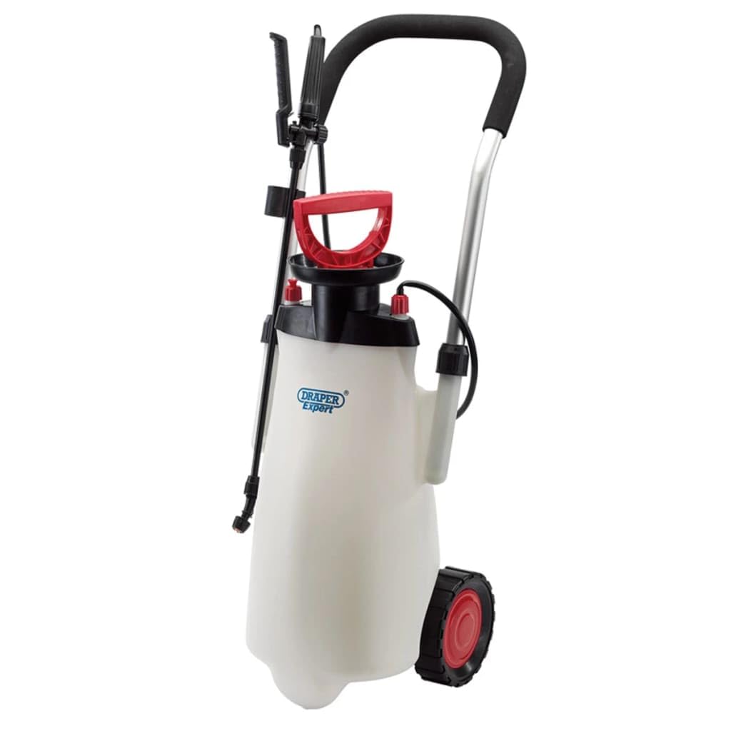 Draper Trolley Pressure Sprayer 15L | EPDM Pump Garden Sprayer | Weed Killer Sprayer Pump | Pesticides, Insecticides, Fungicides | 82583