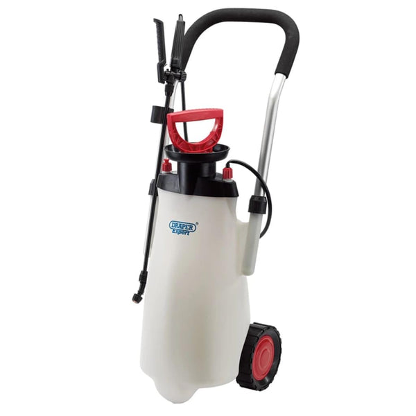 Draper Trolley Pressure Sprayer 15L | EPDM Pump Garden Sprayer | Weed Killer Sprayer Pump | Pesticides, Insecticides, Fungicides | 82583