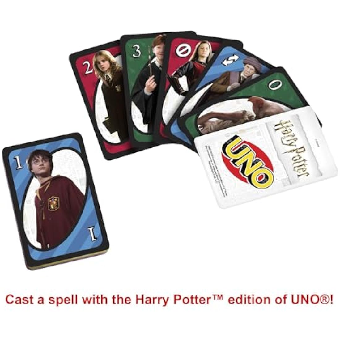 Mattel Games UNO Harry Potter Card Game for Kids, Adults & Parties, Collectible Deck Based on Popular Series for 2 to 10 Players, FNC42