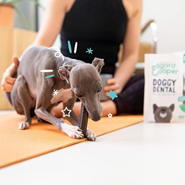 Edgard Cooper Treats Dental Stick, Small - Mint and Strawberry - (8 x 7 stick pack), Natural Dog Chew Sticks, Dental Hygiene, One per Day, Low Calorie, Long Chewing, Fresh Breath