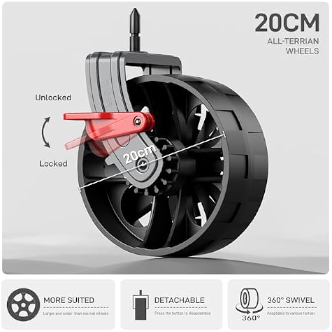 EVER ADVANCED 225L Festival Trolley on Wheels with Removable Canopy, 150KG Heavy Duty Camping Trolley, Push & Pull Beach Cart with 3 Large Pockets, Garden Folding wagon Fishing Grey