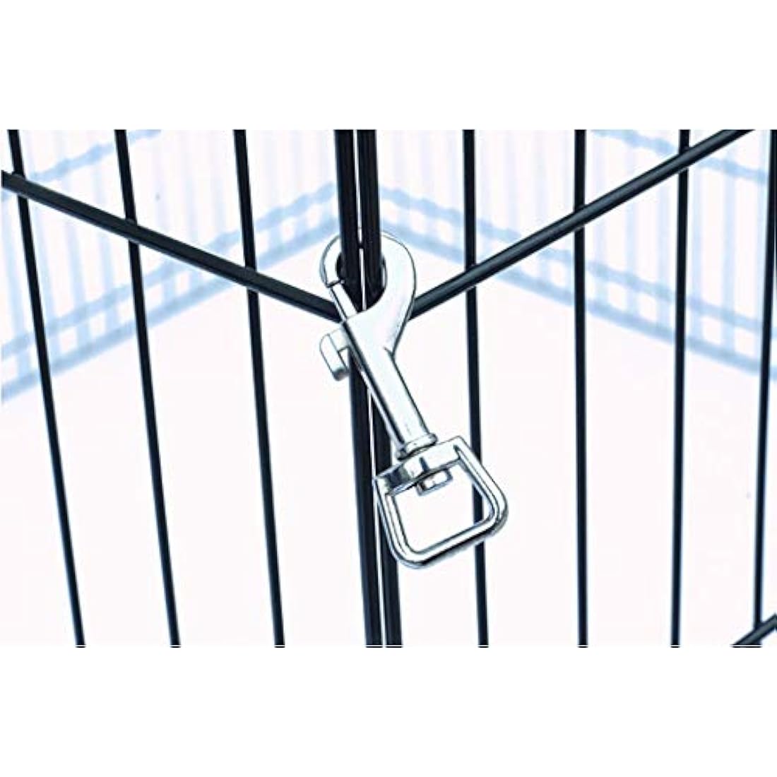 Doggy Style 8 Panel Playpen Suitable for Dogs Puppies Cats & Rabbits Foldable Ideal for Indoor/Outdoor use Puppy Play Pen (Small, 8 Panel Light/Lge Door/Black)