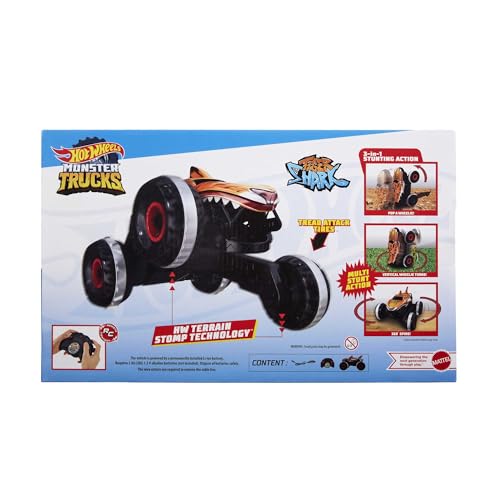 Hot Wheels Monster Trucks Remote Control Car, 1:15 Scale Mega-Wrex Alive Battery-Powered RC Vehicle with Lights & Sounds, JBD90