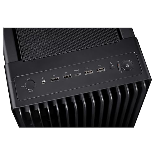 ASUS ProArt PA602 E-ATX computer case, 420 mm radiator support, one 140 mm and two 200mm pre-installed system fans, front panel IR dust indicator, power lock latch, tool-less PCIe mounting