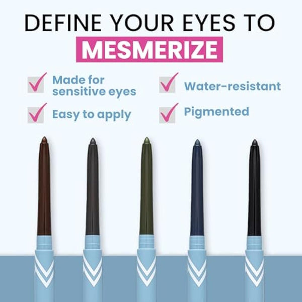 Prime Prometics PrimeEyes Glide Eyeliner for Mature Women – Water-Resistant, Long-Stay and Mess-Proof – Gel Cream Texture, Discreet Sharpener and Effective Smudger (Black)