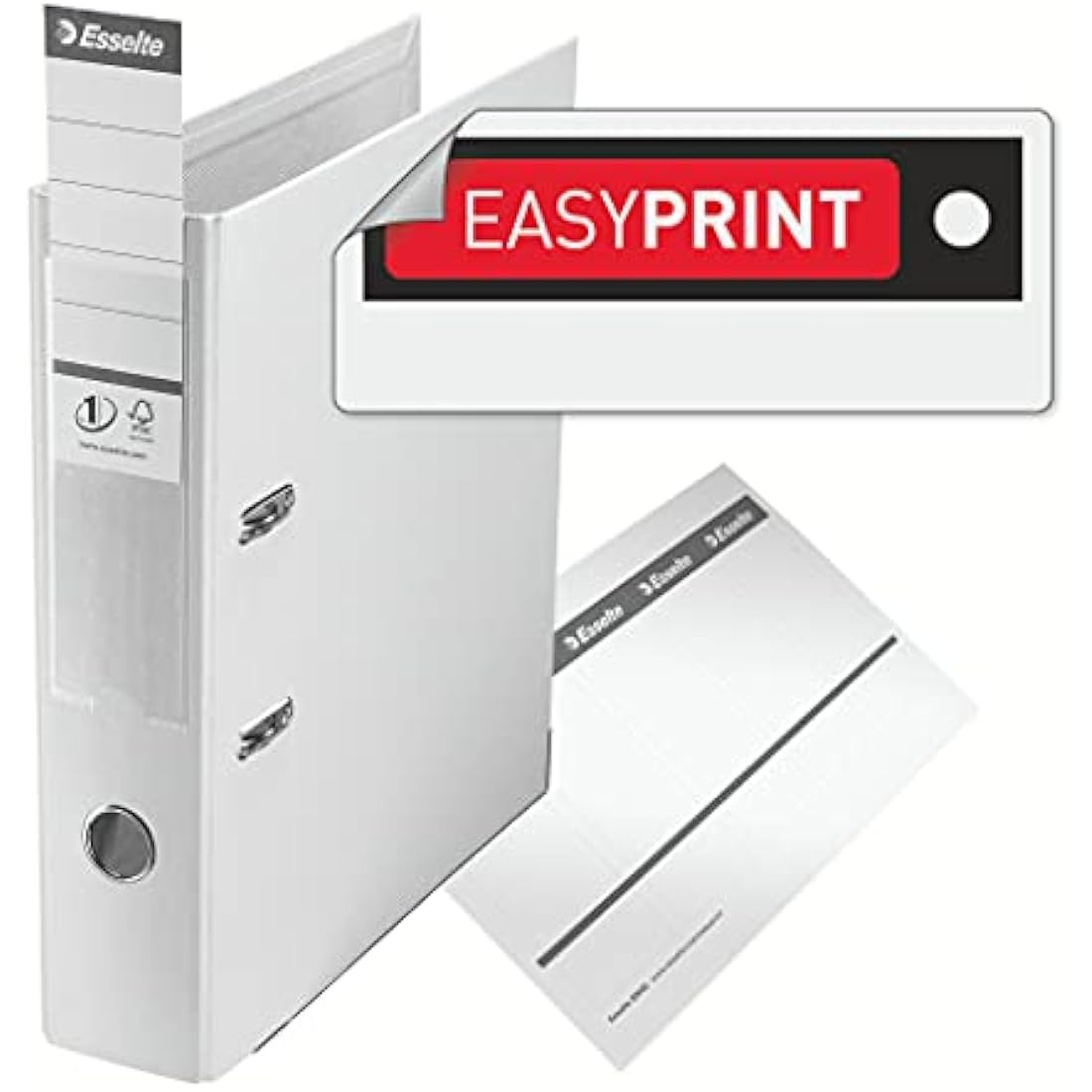 Esselte VIVIDA A4 Lever Arch File, 75 mm Spine, 500 sheets Capacity, PP, Plastic Cover, Files & Folders, Grey, 3 Pack, 624284