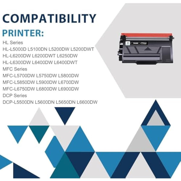inkalfa TN3480 Compatible for Brother TN-3480 Toner Cartridge HL-L5100DN HL-L5200DW MFC-L5750DW MFC-L5700DW HL-L6400DW HL L5100DN L5200DW MFC L5750DW HL-L5000D TN 3480 3430 TN3430 TN-3430 Black 2