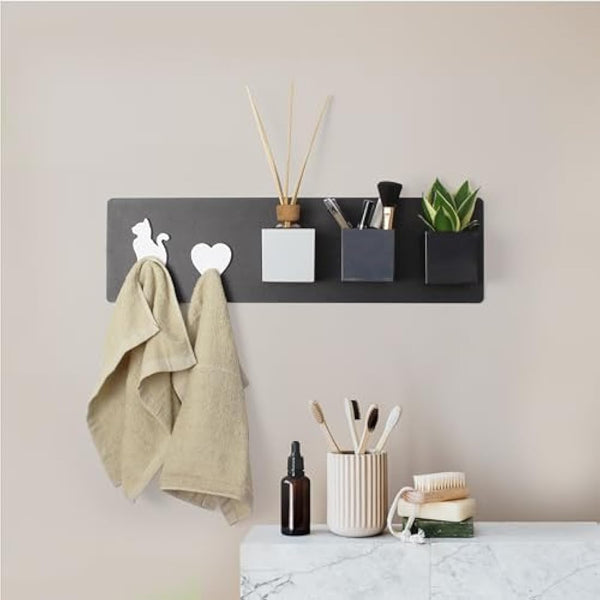 KalaMitica - Set of 3 Magnetic Cubes 6.5 cm - Ice, Gunmetal, Black - Storage Boxes or Plant Pot Holders with Powerful Magnet for Wall Magnetic Boards