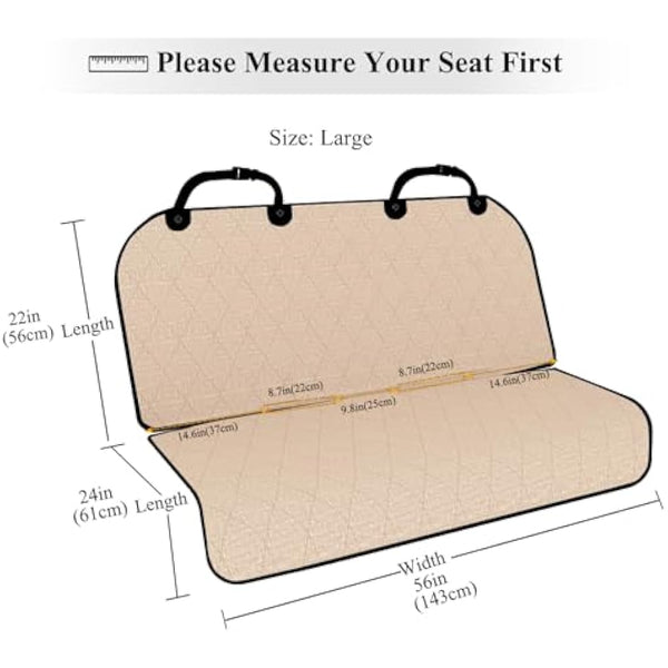 VIVAGLORY Dog Seat Covers, Dog Backseat Cover Pet Bench Protectors with Anti-Slip Backing, Back Seats Cover Rear Seat Covers Car Seat Cover for Dogs, Heather Khaki, L