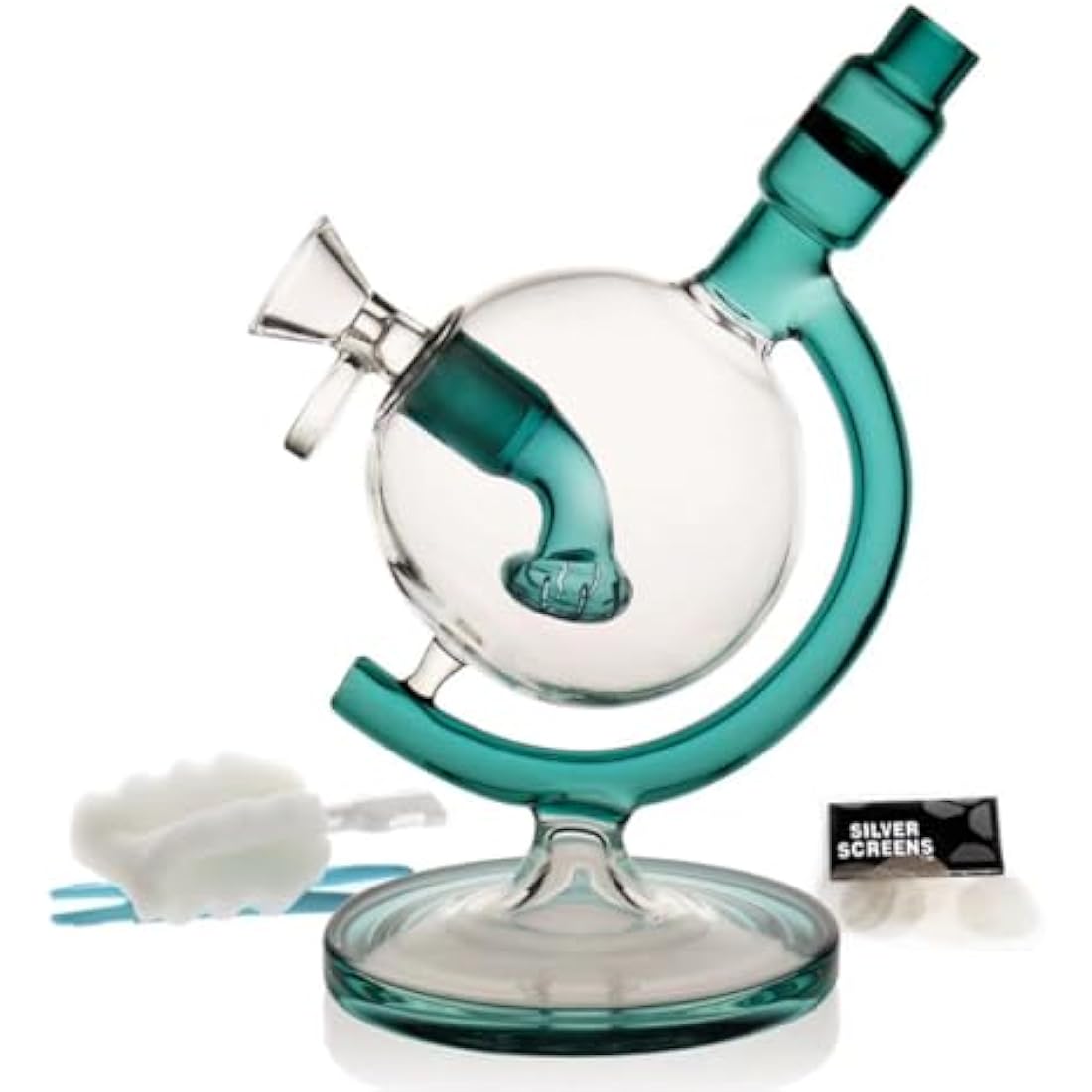 Green Bongs Glass Bong with Tornado percolate,Green Water Bongs with 14.5mm Bong Bowl Height 25cm Weight 400g Glass Pipe for Smoking Hookah Glass Bongs Oil Rig Smoking Pipe