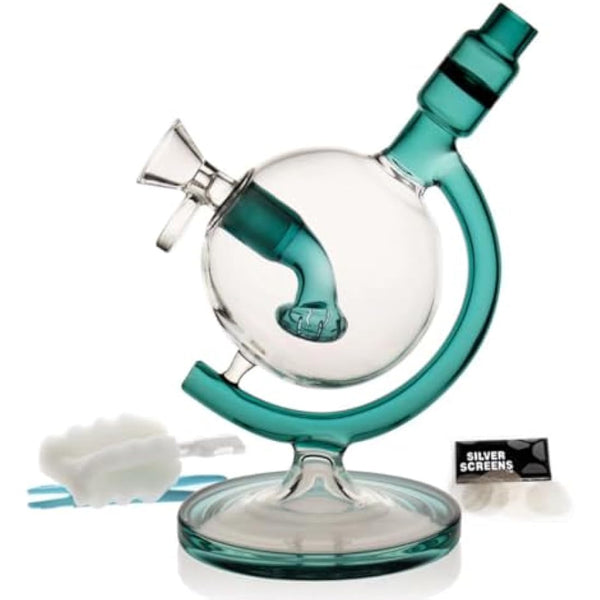 Green Bongs Glass Bong with Tornado percolate,Green Water Bongs with 14.5mm Bong Bowl Height 25cm Weight 400g Glass Pipe for Smoking Hookah Glass Bongs Oil Rig Smoking Pipe