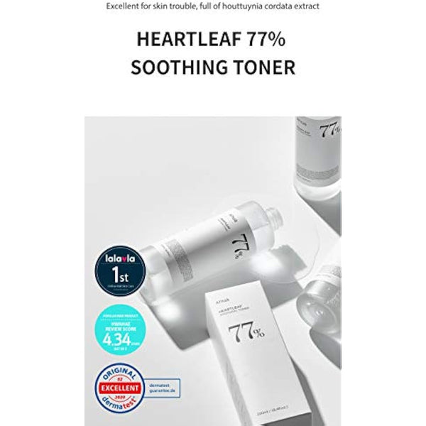 ANUA Heartleaf 77% Soothing Toner I pH 5.5 Skin Trouble Care, Calming Skin, Refreshing, Purifying (500ml / 16.9 fl.oz.)