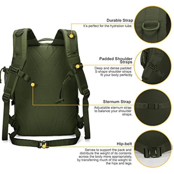Mardingtop Military Backpack for Men, Tactical Army Backpack, Hiking Backpack with Shoe Compartment for Outdoor Camping,Travel,Trekking,28L Motorcycle Backpack…