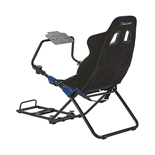 X-Rocker Steering Wheel Stand, Foldable Racing Wheel Stand with Seat Fixing Rod, Adjustable Height, Adjustable Angle, Suitable for Logitech, XBOX, Madcatz, Playstation, Racing Wheel Stand - Black