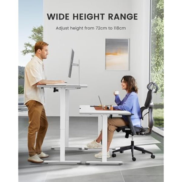 ErGear Electric Standing Desk Height Adjustable 120 x 60cm, Sit Stand Desk with 4 Memory Smart Pannel for Home Office with Splice Board