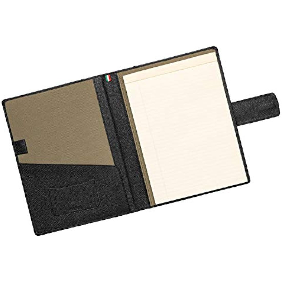 Document Holder in 100% Genuine Full Grain Hammered Leather - Handmade by Expert craftspeople - Spacious and Safe, Perfect for Meetings and Lessons - with Magnetic Closure - Black