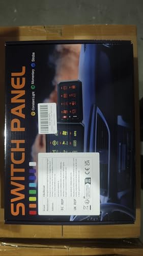 Chelhead 12V/24V Switch Control Panel RGB 6 Gang Dimmable Multi-Function Programmable Switch Panel Acc Battery Control Waterproof, Compatible with Truck Boat SUV RV Trailer Marine ATV UTV