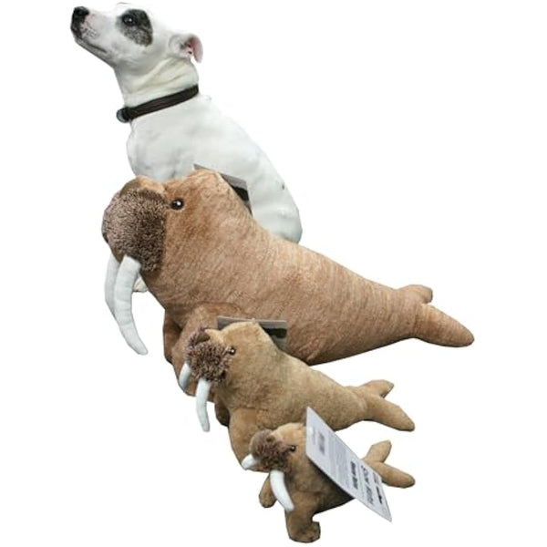 Animal Instincts Snow Mates Winston Walrus, Squeaky Soft Plush Chew Companion Dog Toy - Small