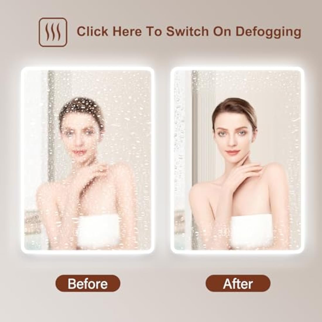 Habison 500 x 700 mm Bluetooth LED Illuminated Bathroom Mirror, Anti-Fog Wall Mirror with Lighting with Touch Switch, Bluetooth Speaker, 3 Colours Temperature, Adjustable Brightness