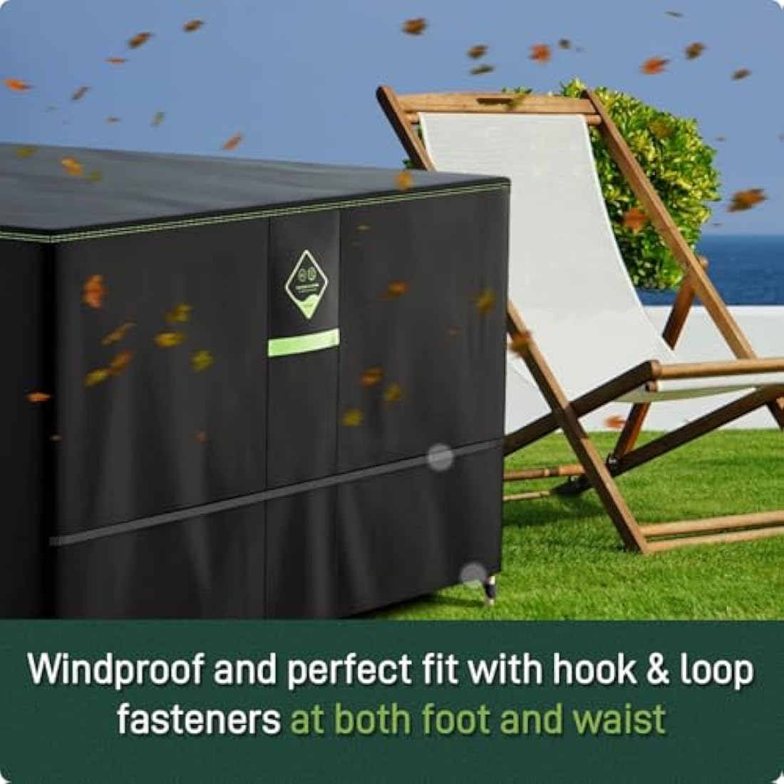 AWNIC Garden Furniture Covers Waterproof 125 * 125 * 71cm, Heavy Duty 420D Oxford Fabric Outdoor Patio Table Covers, Windproof Anti-UV Outdoor Chair and Table Covers with Air Vent, Cube Square Black