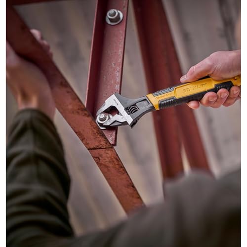 STANLEY MAXSTEEL Adjustable Wrench 30 x 200 mm Protective Phosphate Finish and Ergonomic Bi Material Handle 0-90-948