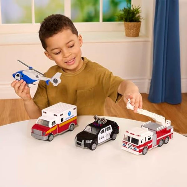 DRIVEN - Firetruck Micro Toy with Detachable Ladder - Includes Working Lights and Sounds - Cars and Trucks for Kids Engine Age 3+