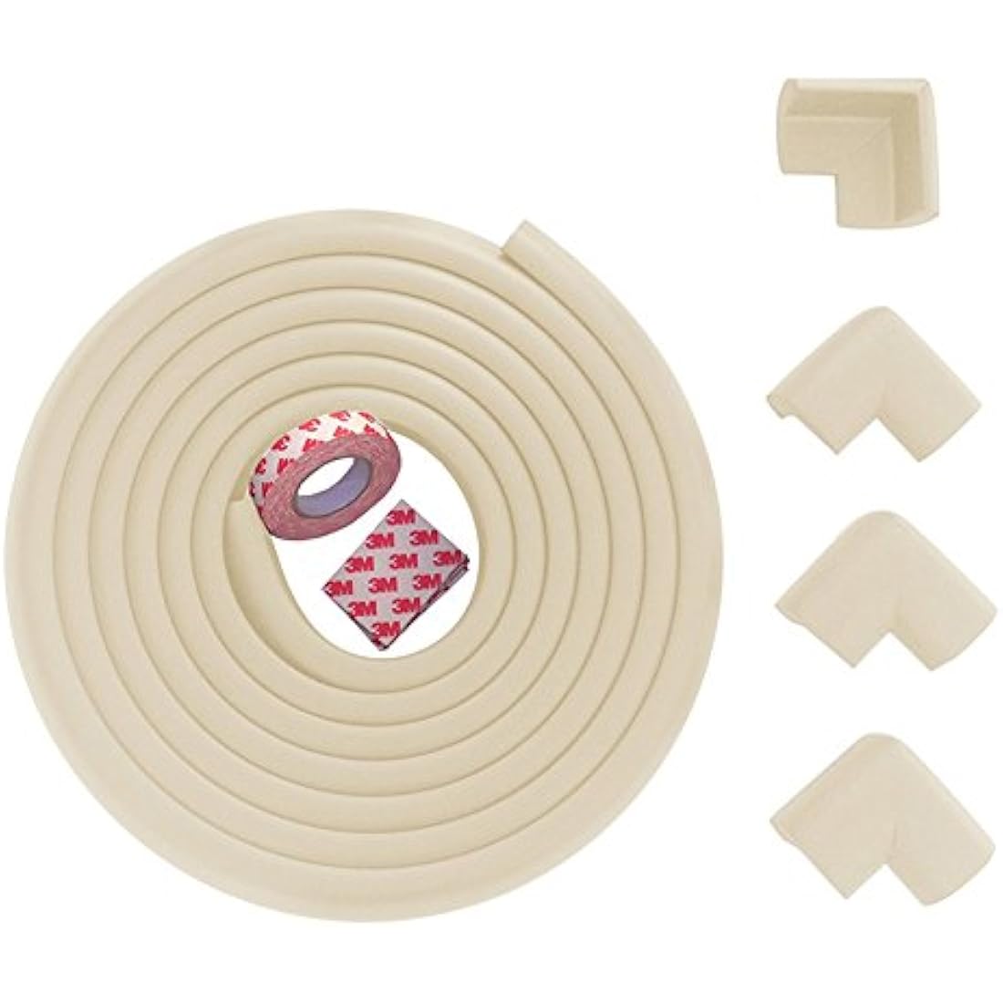 Fairy Baby Safety Baby Edge & Corner Guards Colorful Childproofing Protection(13.1ft Edge Guard+4 Corner Guards) (Cream-4M)