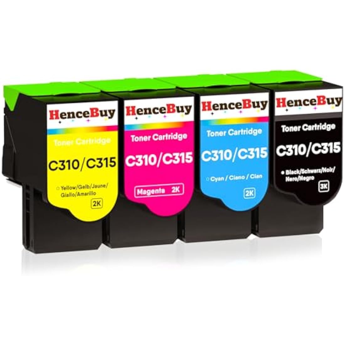 HenceBuy C310 C315 Toner Cartridges Compatible for Xerox C310 C310dni C310dnim C315 C315dni C315dnim Laser Printer 006R04356 006R04357 006R04358 006R04359 (Black Cyan Yellow Magenta, 4-Pack)