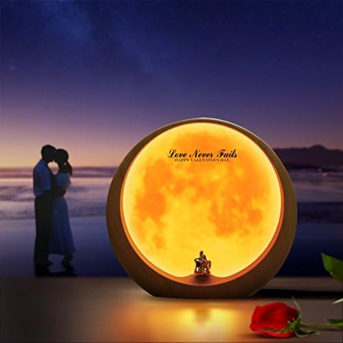 mamre Moon Ambient Light DIY Anniversary Wedding Valentines Day Gift Ideas Art Decor, Love Beneath The Red Moon, Plastic