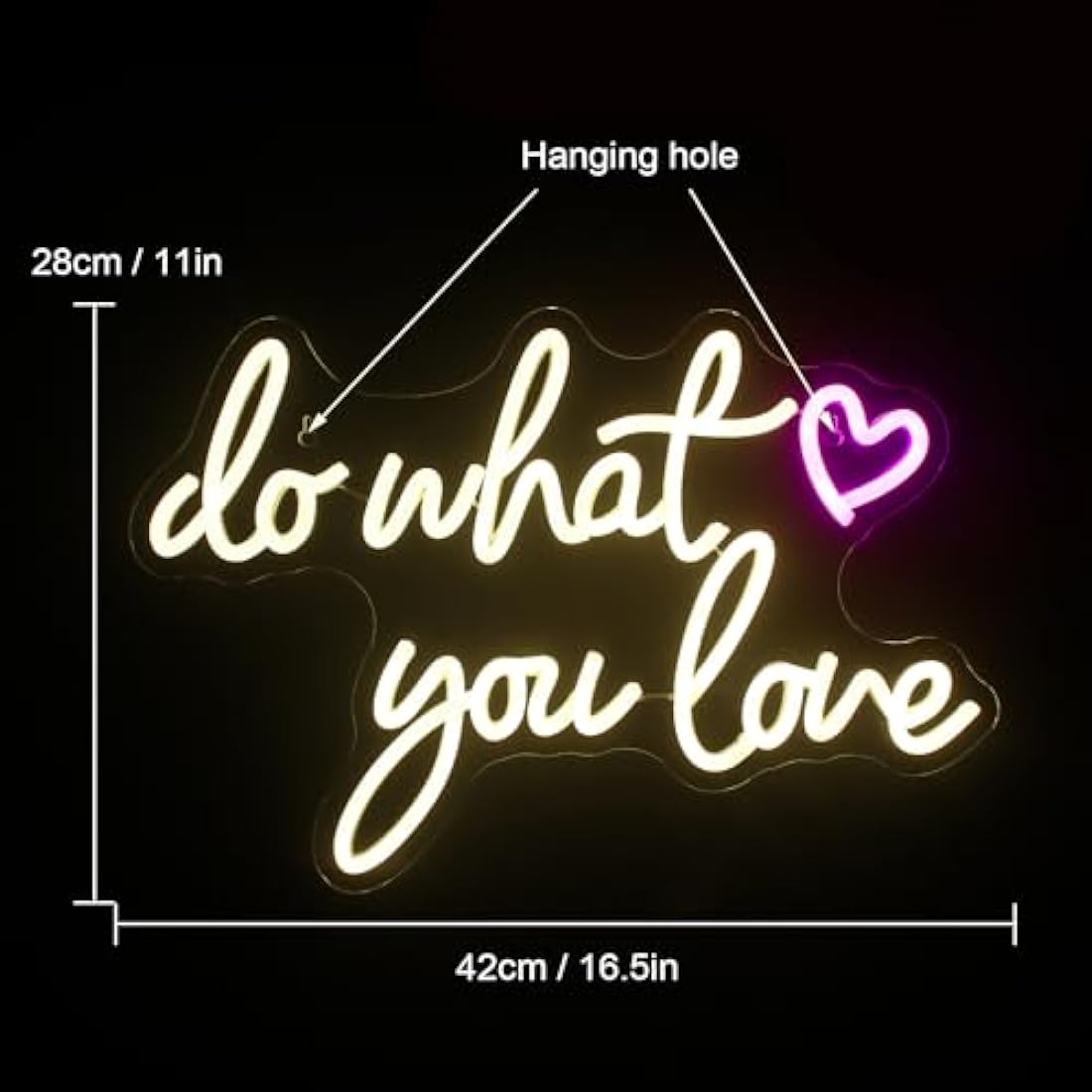 Do What You Love Neon Light Sign, Warm White Neon Signs for Wall Decor, Letter Led Sign with USB Powered for Bedroom, Livingroom, Study