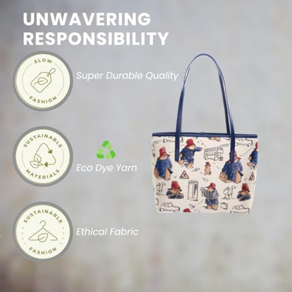 Signare Handbag, Travel bag, Cosmetic Bag, Crossbody bag etc with Paddington Bear design