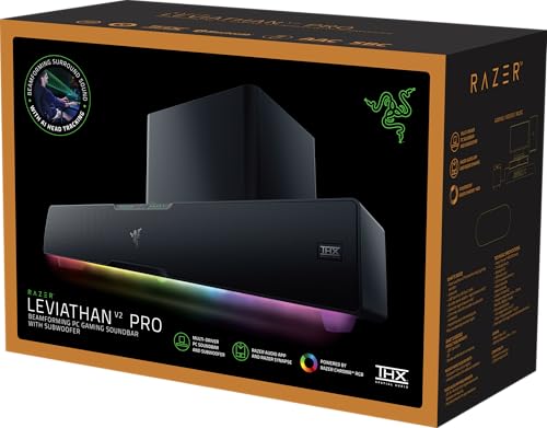 Razer Leviathan V2 X - PC Gaming Soundbar (Full-Range Drivers, Compact Desktop Form Factor, USB Type C Power and Audio Delivery, Bluetooth 5.0) Black