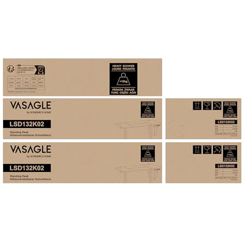 VASAGLE Electric Standing Desk, Height Adjustable Desk, 60 x 140 x (72-120) cm, 4 Memory Heights, Storage Pocket, for Home Office, Study, Rustic Brown and Ink Black LSD134K02