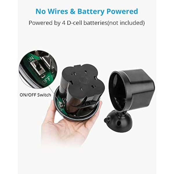 NICREW Battery Powered Outdoor LED Security Light 2-Pack, PIR Motion Sensor Spotlight, Weatherproof Outdoor Wall Light for Gardon Walkways