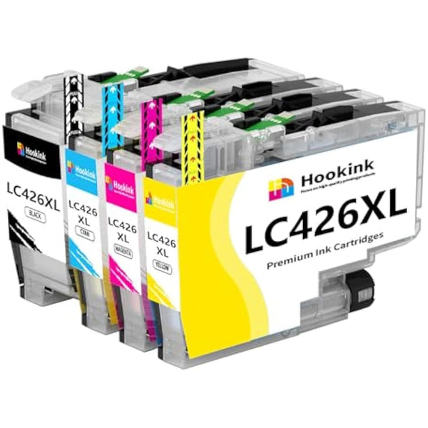 Hookink LC426XL LC 426 XL Ink Cartridge Multipack Compatible for Brother LC-426 LC-426VAL Ink for MFC-J4335DW MFC-J4340DW MFC-J4535DW MFC-J4540DW Printers (1 Black 1 Cyan 1 Magenta 1 Yellow)
