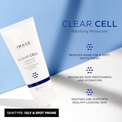 IMAGE Skincare, CLEAR CELL Mattifying Moisturizer, Facial Lotion Hydrates Oily Prone Skin, Removes Excess Shine, 57 g