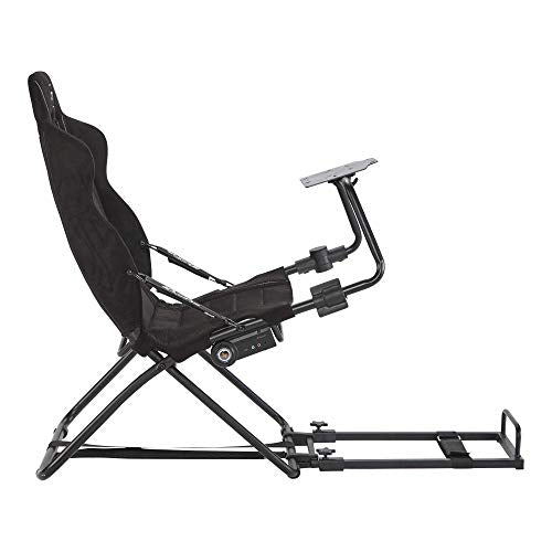 X-Rocker CHICANE Racing Sim Cockpit Racing Chair, Racing Rear Seat Frame for Steering Wheel Stands, Driving Simulation Chair with Adjustable Sliders and Adjustable Height for Racing Rig - BLACK