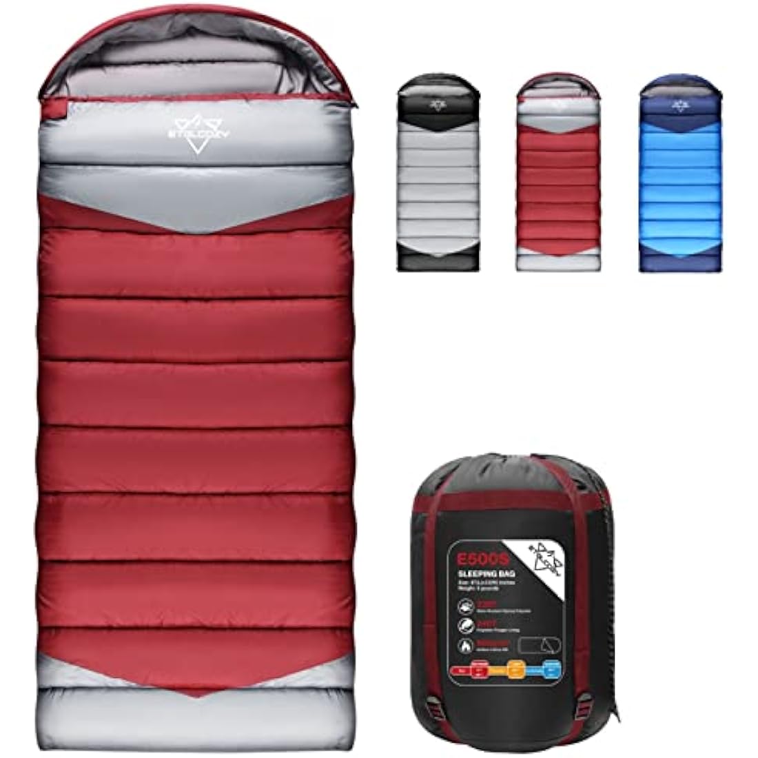 ETGLCOZY Sleeping Bags for Adults Kids, Ultralight Compact w/Compression Sack for Warm & Cold Weather Camping Essentials for Backpacking Hiking Travel Indoor - Unisex Boy Girl Man Woman