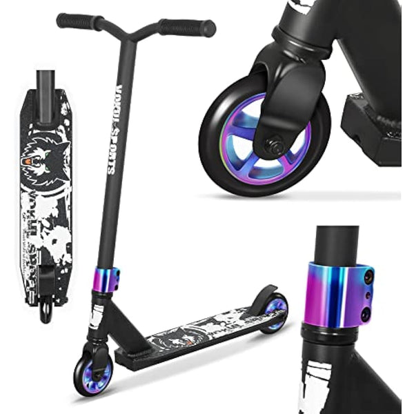 Joycruise Stunt Scooter Pro Trick Scooters for Kids & Teenagers Age 6+ Boys Girls, Kick Freestyle Beginner Scooter 360° Spin Handlebar, Robust Aluminum Frame 100mm Smooth Wheels