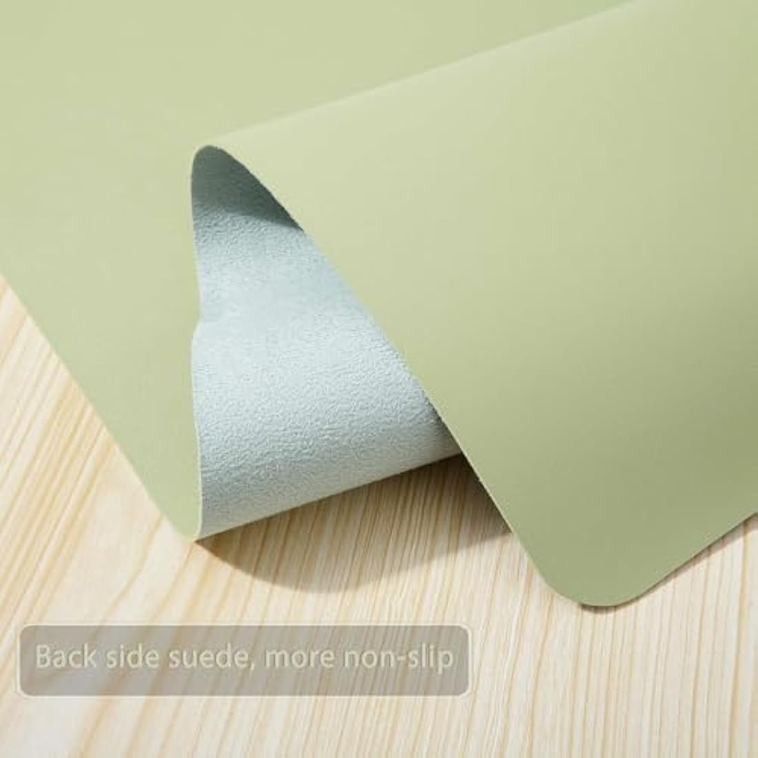 DOBAOJIA Extended Mouse Pad Mat XL Desk Pad Large 31.5" X 15.7" Desk Blotter Writing Pad for Laptop/Office/Home, Dual-Side Use PU Leather Waterproof +Suede Non-Slip 80 x 40cm (Light Green)