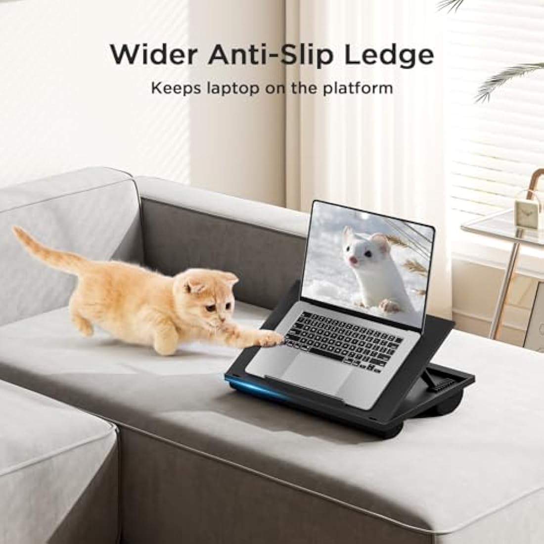 HUANUO Lap Desk, Laptop Tray, Lapdesk with Cushion- Adjustable with 8 Angles, For Notebook, Tablet, Laptop Stand for Desk, Fit up to 15,6", Portable Tray Desk & Suitable for Travel, Work, Home