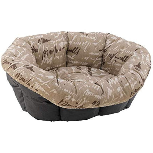 Ferplast Cushion for dog and cat bed SOFA' CUSHION 8 Padded spare cover for pet bed, Soft cotton washable, Adjustable with elastic cord, 85 x 62 x h 28,5 cm Brown