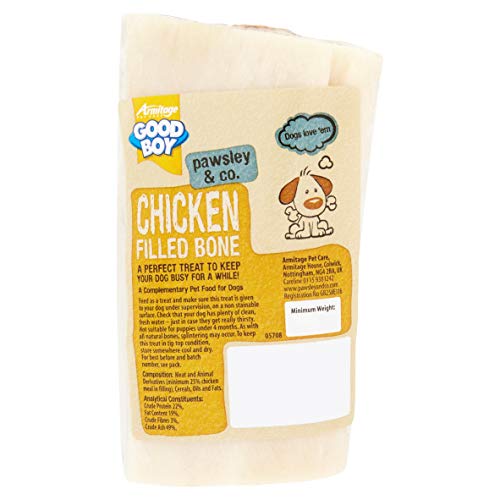 Good Boy - Chicken Filled Bone - Natural Dog Treats - Filled Bones For Dogs - 150 Grams - Long Lasting Dog Treats - Case of 12